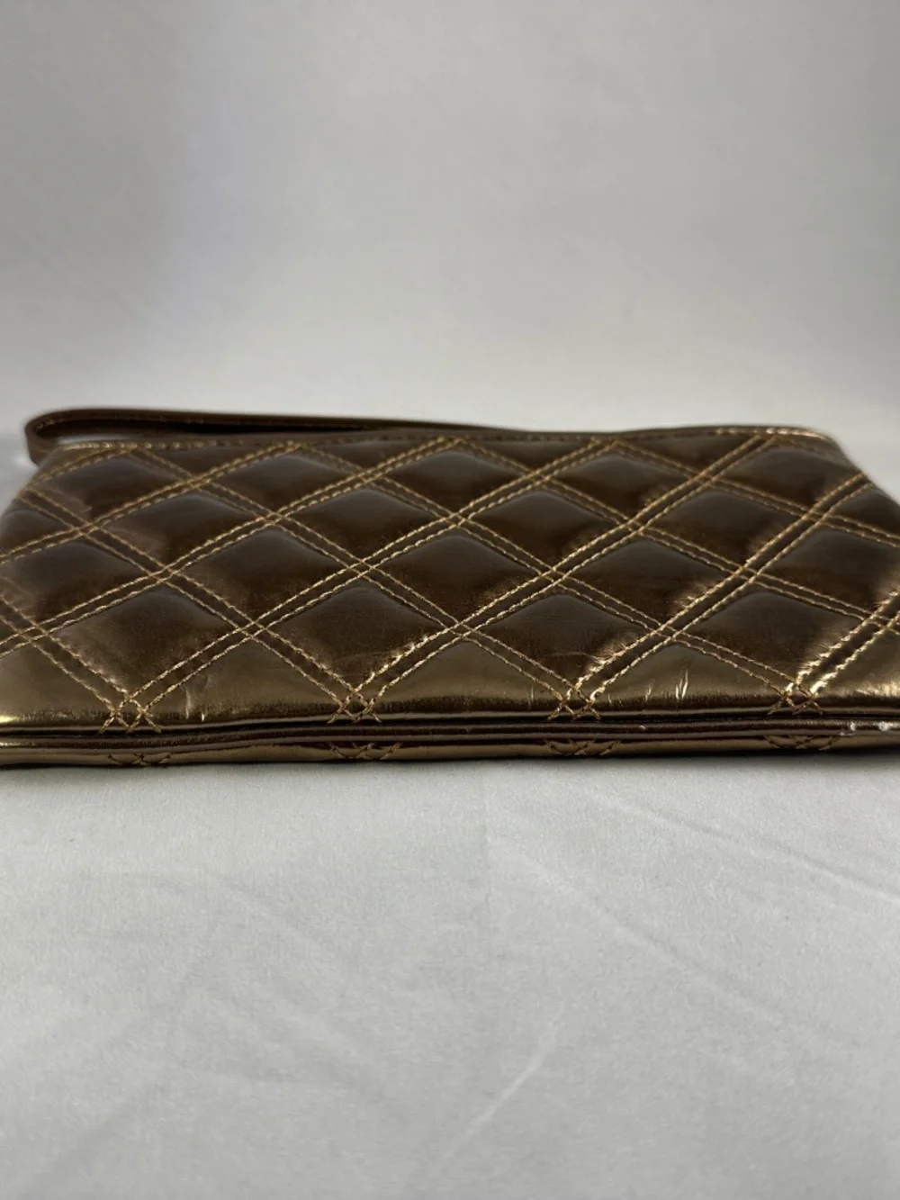 Marc by Marc Jacobs Metallic Bronze Quilted Wristlet Clutch
